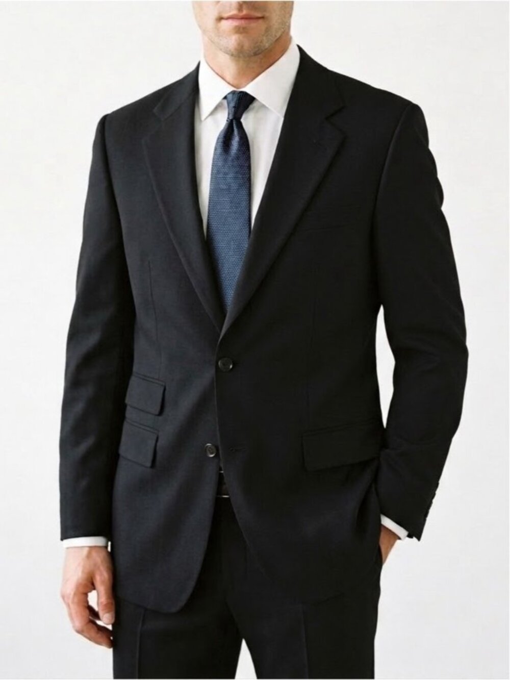 Hugo Boss Lightweight Wool Blazer Suit Jacket Size 40 Long Black